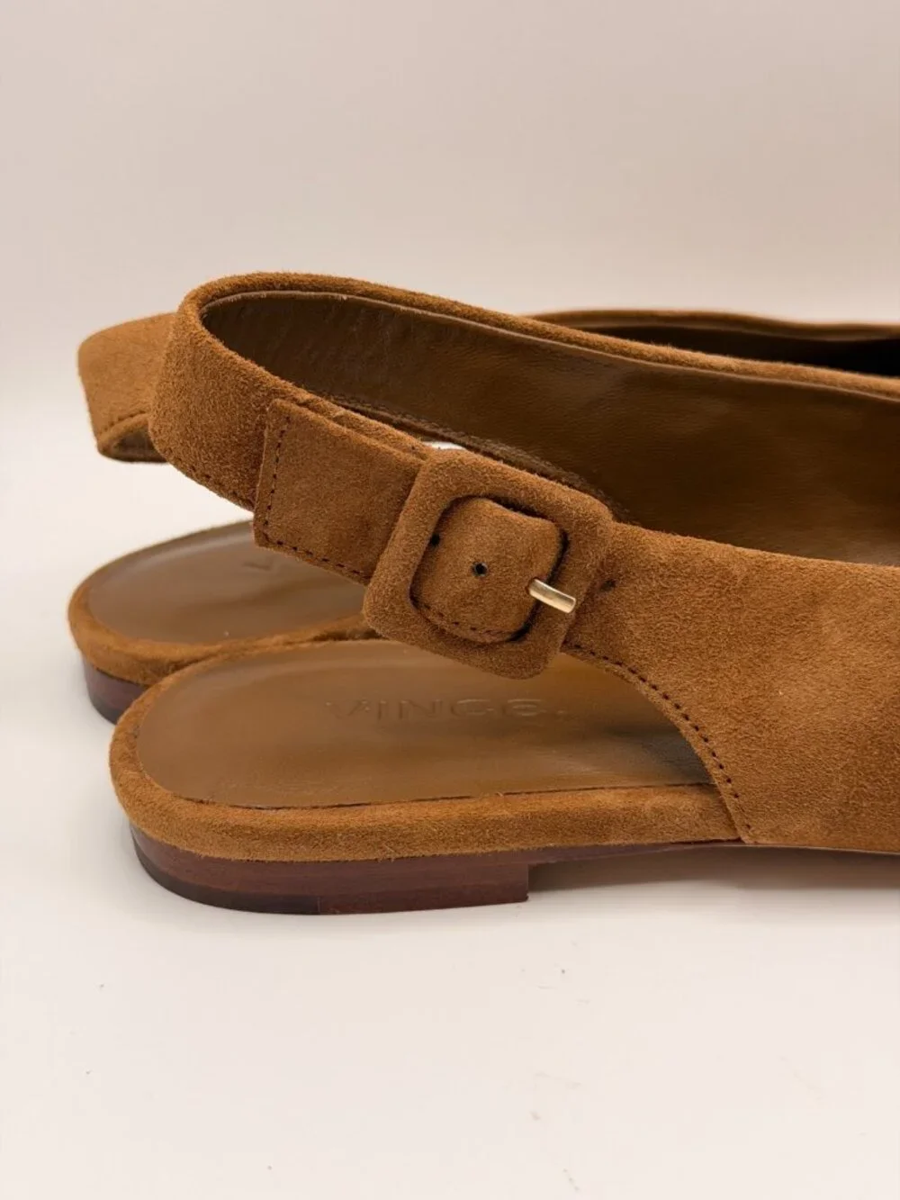 Vince Women’s Vida Brown Suede Slingback Flat Sz 7.5 M